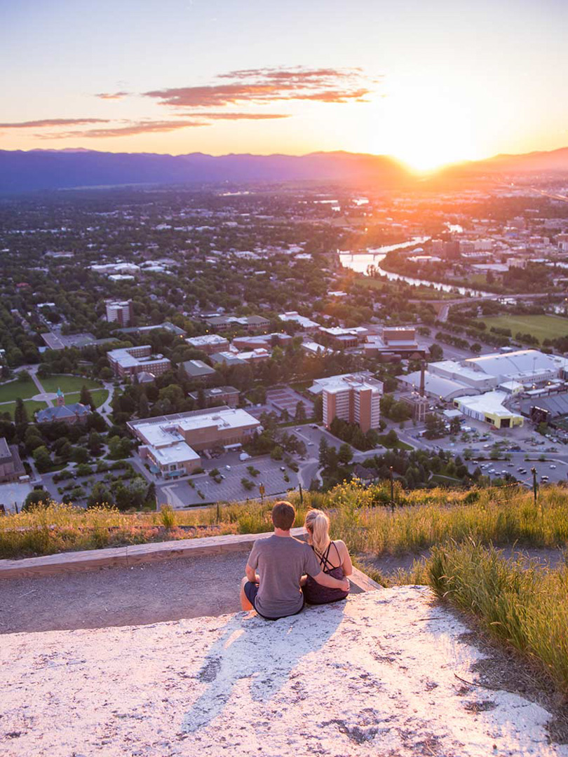 Sunset View over downtown Missoula, Montana