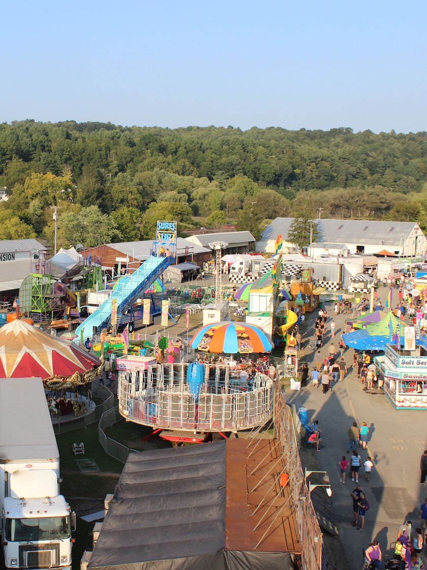Arial shot of Fonda Fairgrounds, Fonda, NY