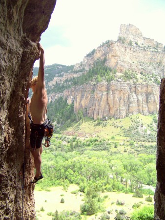 Rock Climbing In Ten Sleep Canyon, Big Horn Mountain Country, WY