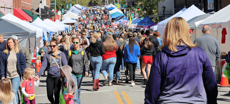 Main Street - crowds enjoying the day at the Ham Festival